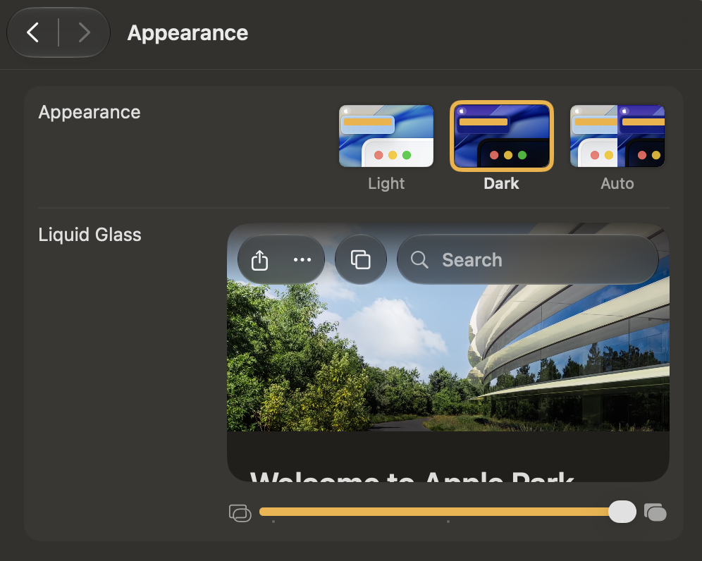 Liquid Glass Slider