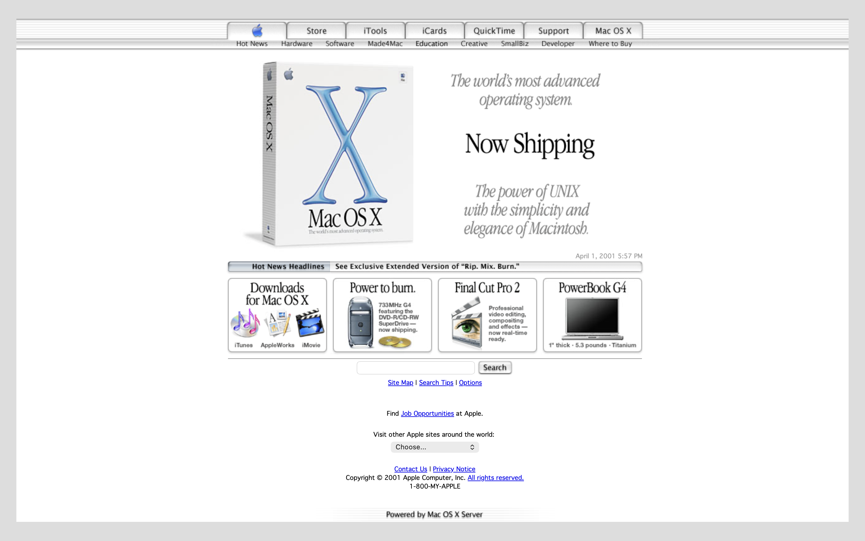 Mac OSX as seen on the Apple website